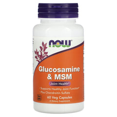 Now Foods Glucosamine & MSM produktdetalj etikett