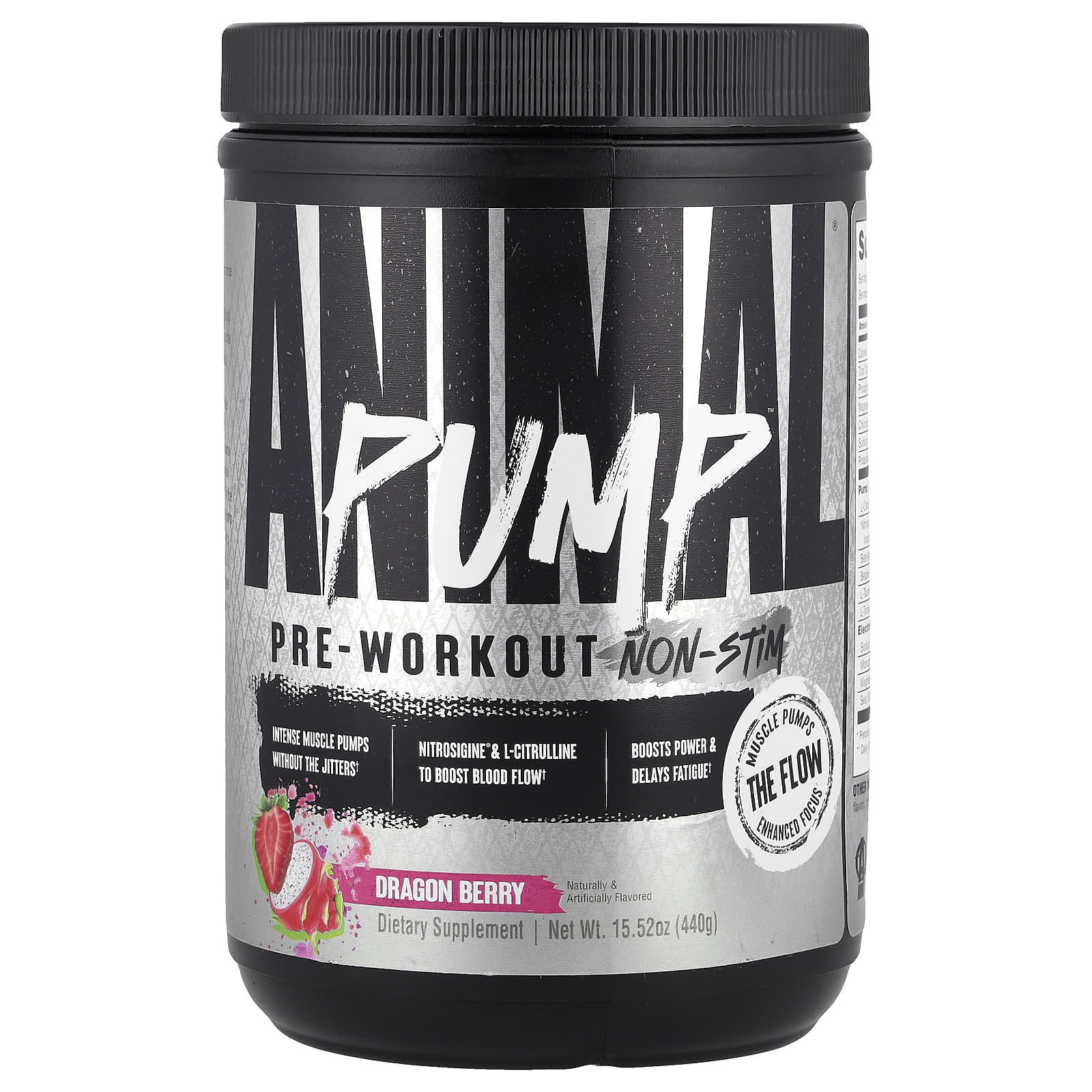 Universal Nutrition Pump Pre-Workout baksida näringsfakta