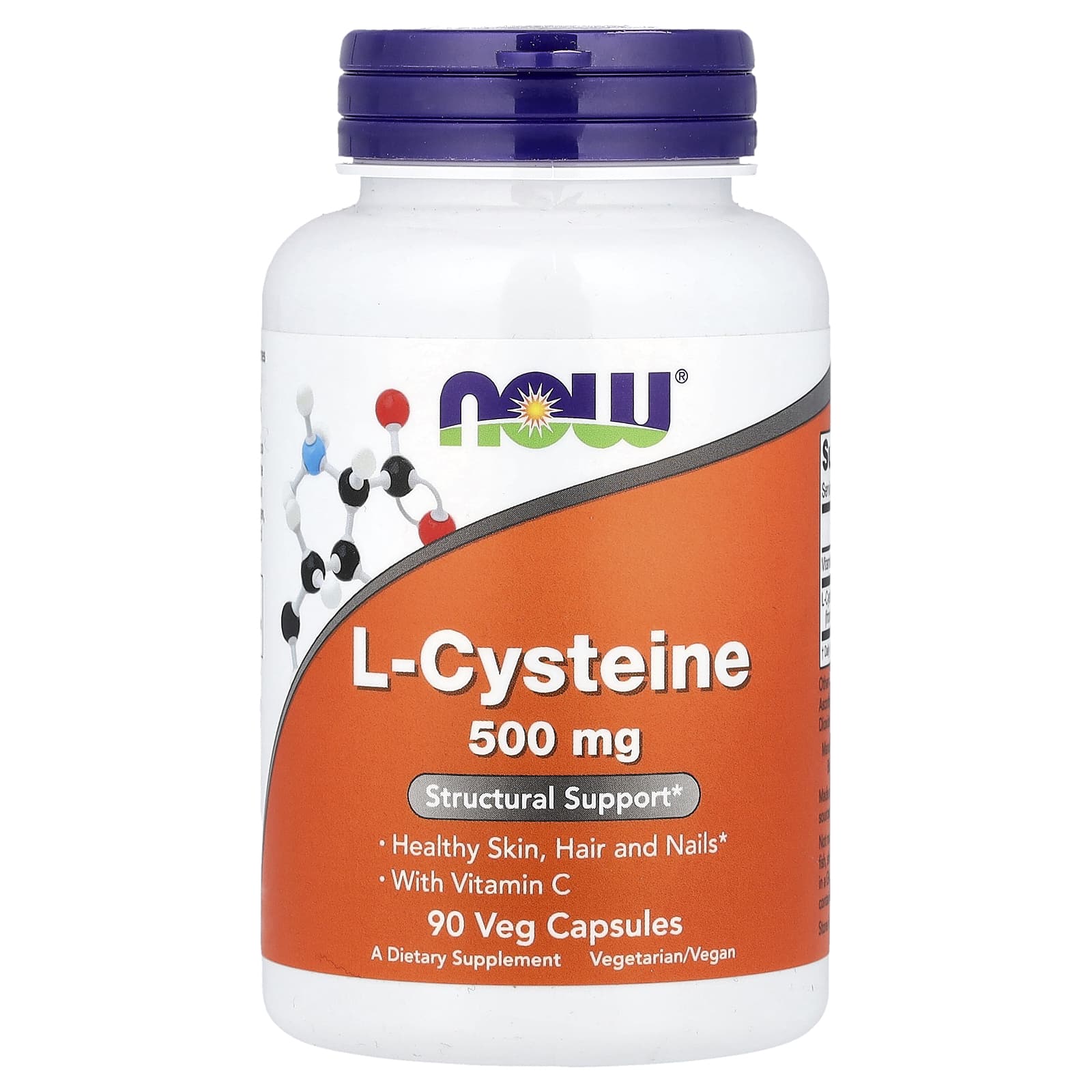L-Cystein 500mg – Aminosyrastöd framsida