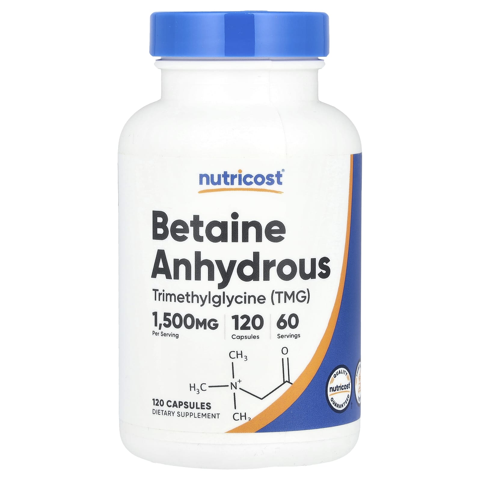 Nutricost Betaine Anhydrous baksida näringsfakta