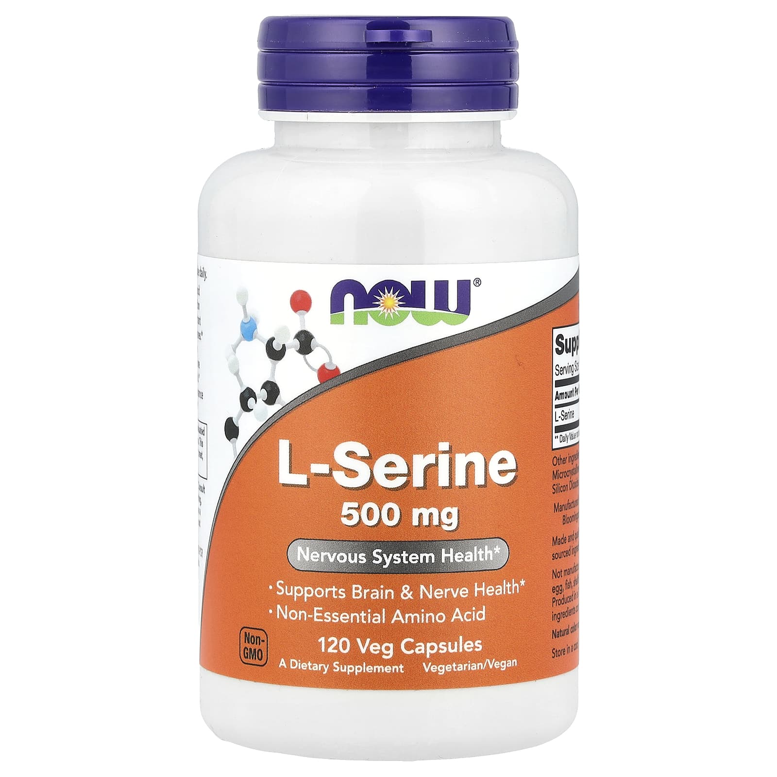 L-Serine 500 mg baksida näringsfakta