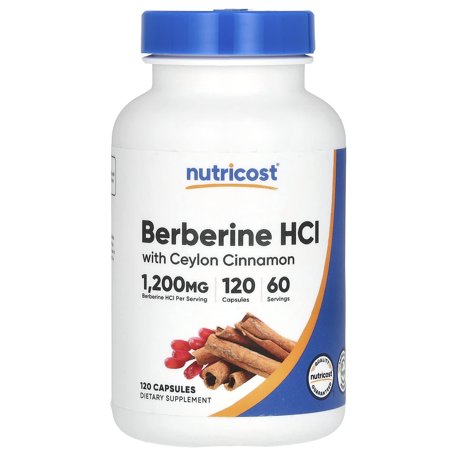 Nutricost - Berberine HCL With Ceylon Cinnamon - 120 Caps