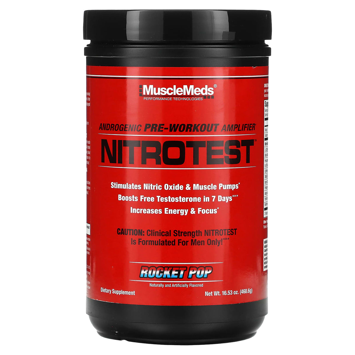 Rocket Pop Pre-Workout näringsinformation tabell