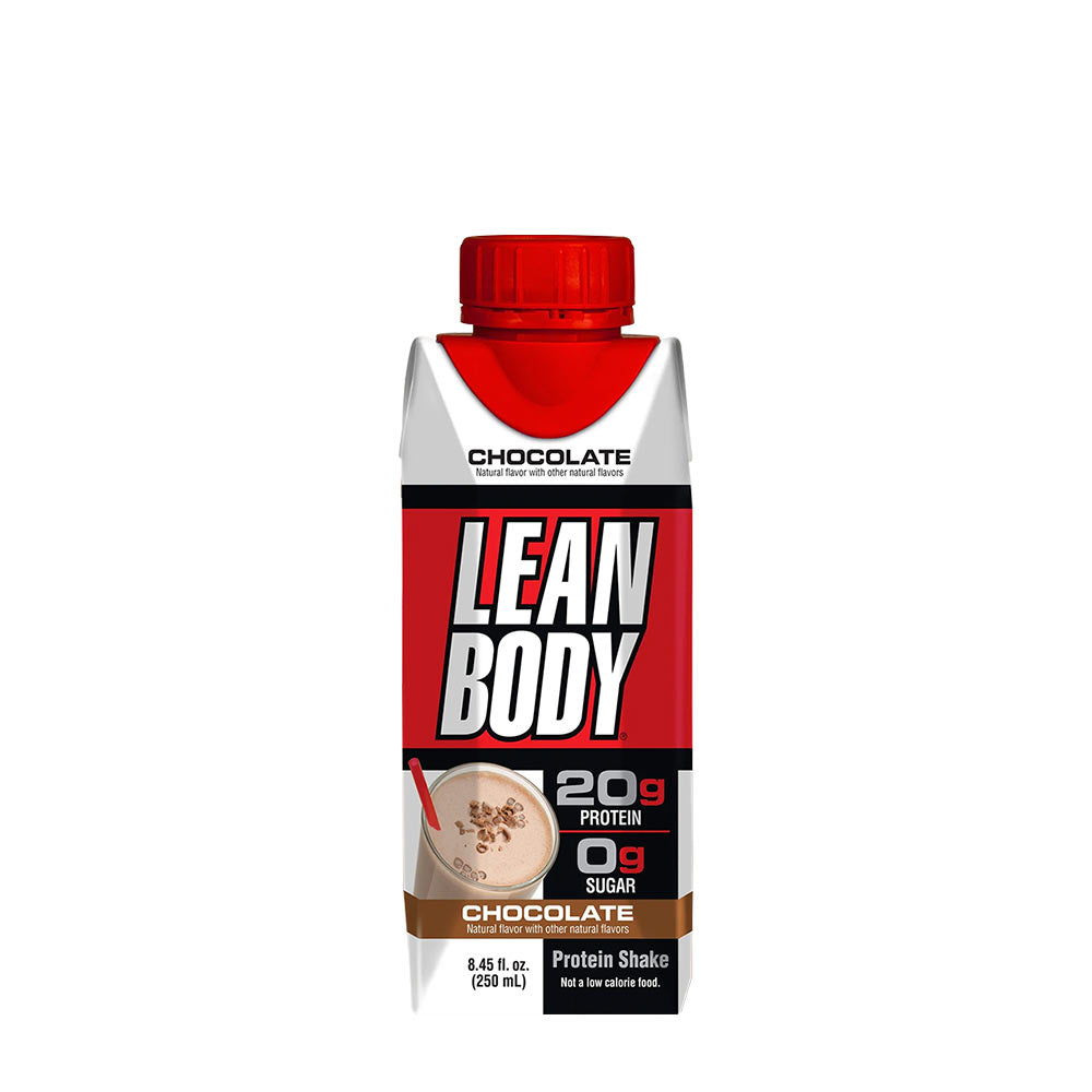Labrada Lean Body Chocolate Protein Shake with 20g protein and 0g sugar, designed for a fit lifestyle.