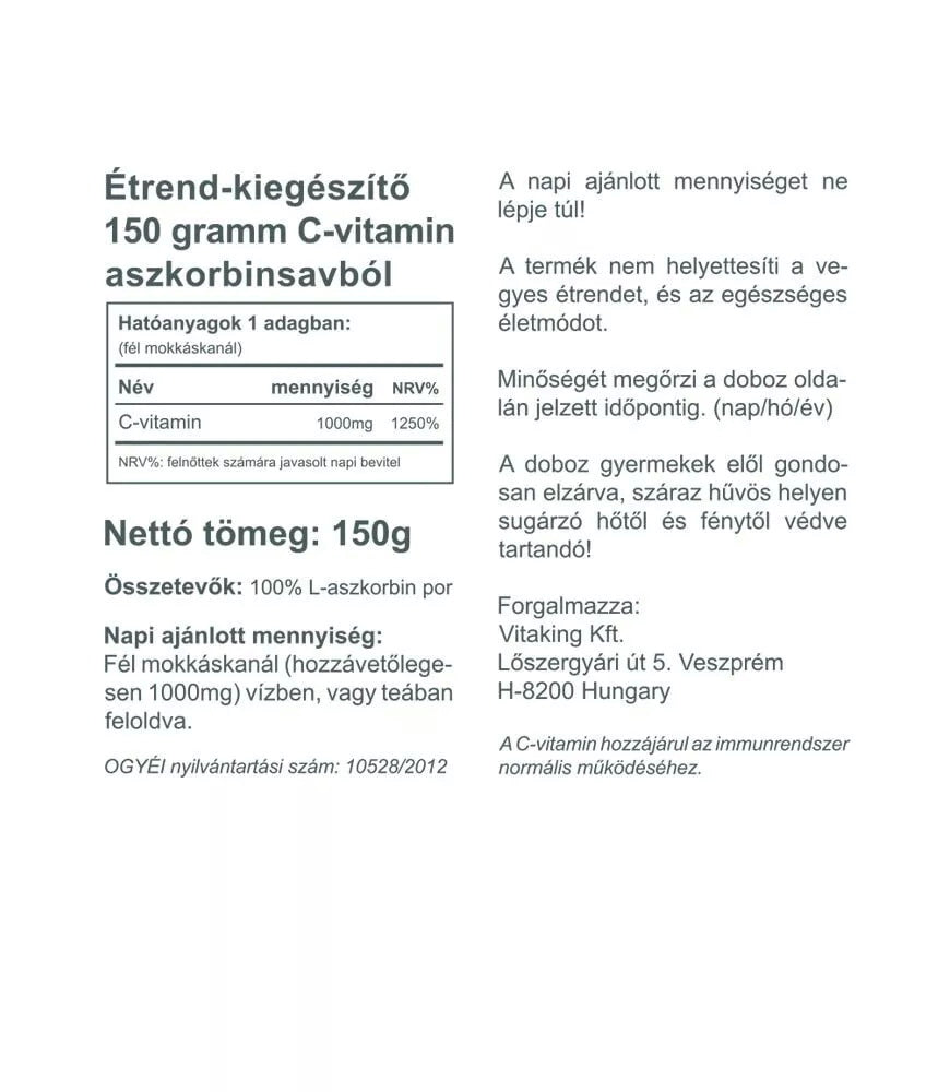 Vitaking - Askorbiinihappo C-vitamiini