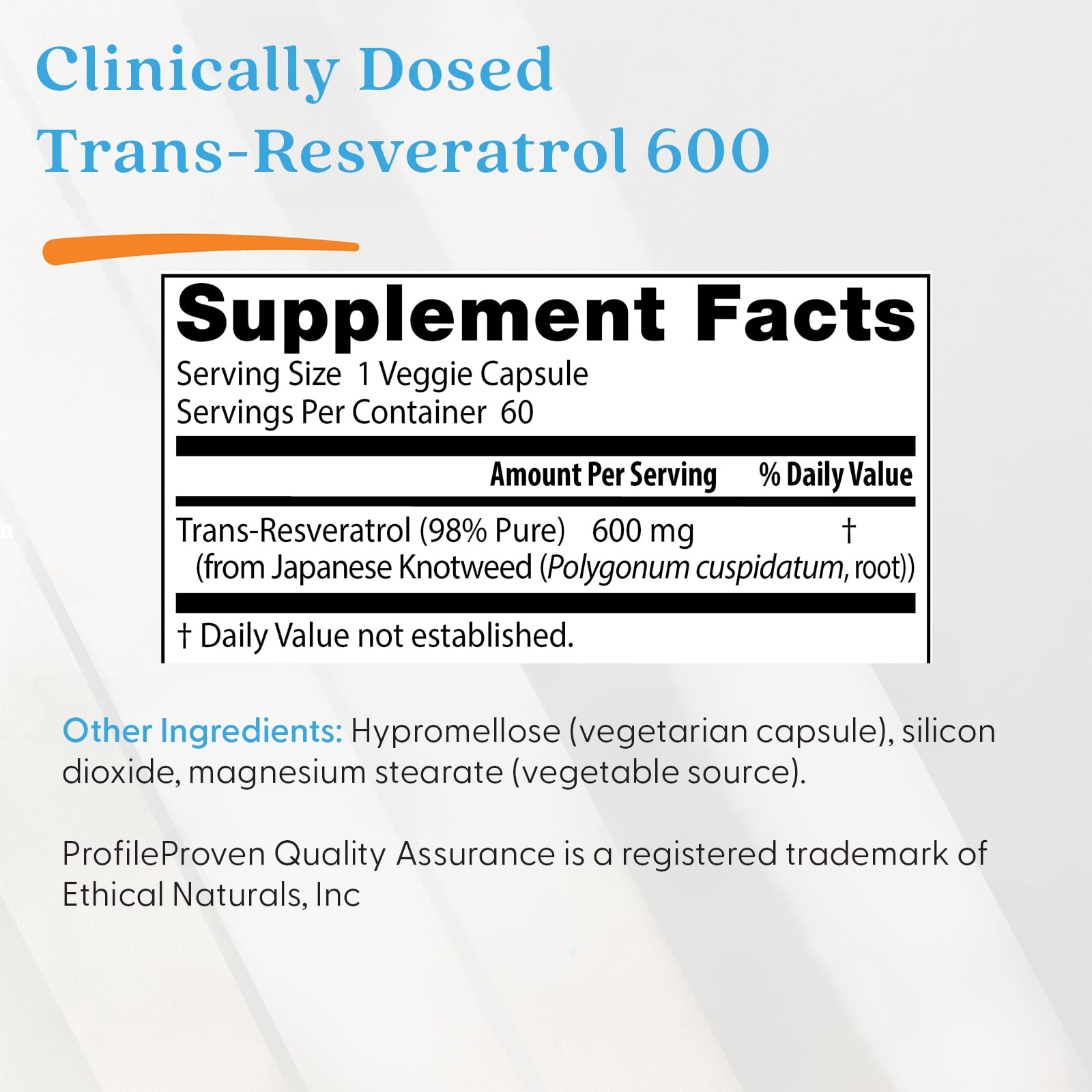 Doctor's Best Trans-Resveratrol 600 etikett detalj
