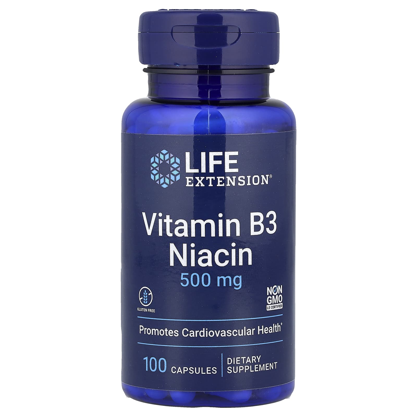 Life Extension Vitamin B3 Niacin baksida