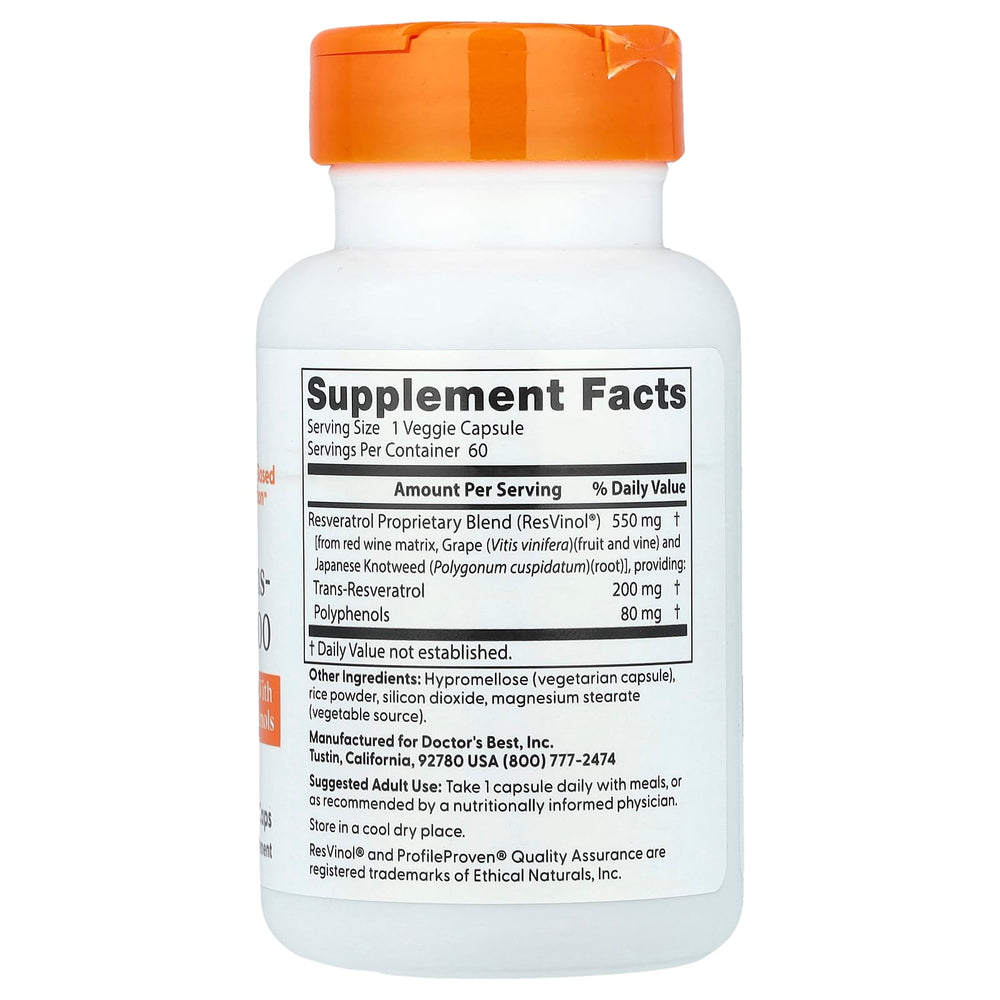Trans-Resveratrol Resvinol förpackning öppen