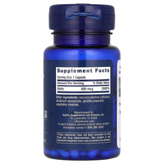 Biotin 600 mcg näringsfakta-etikett