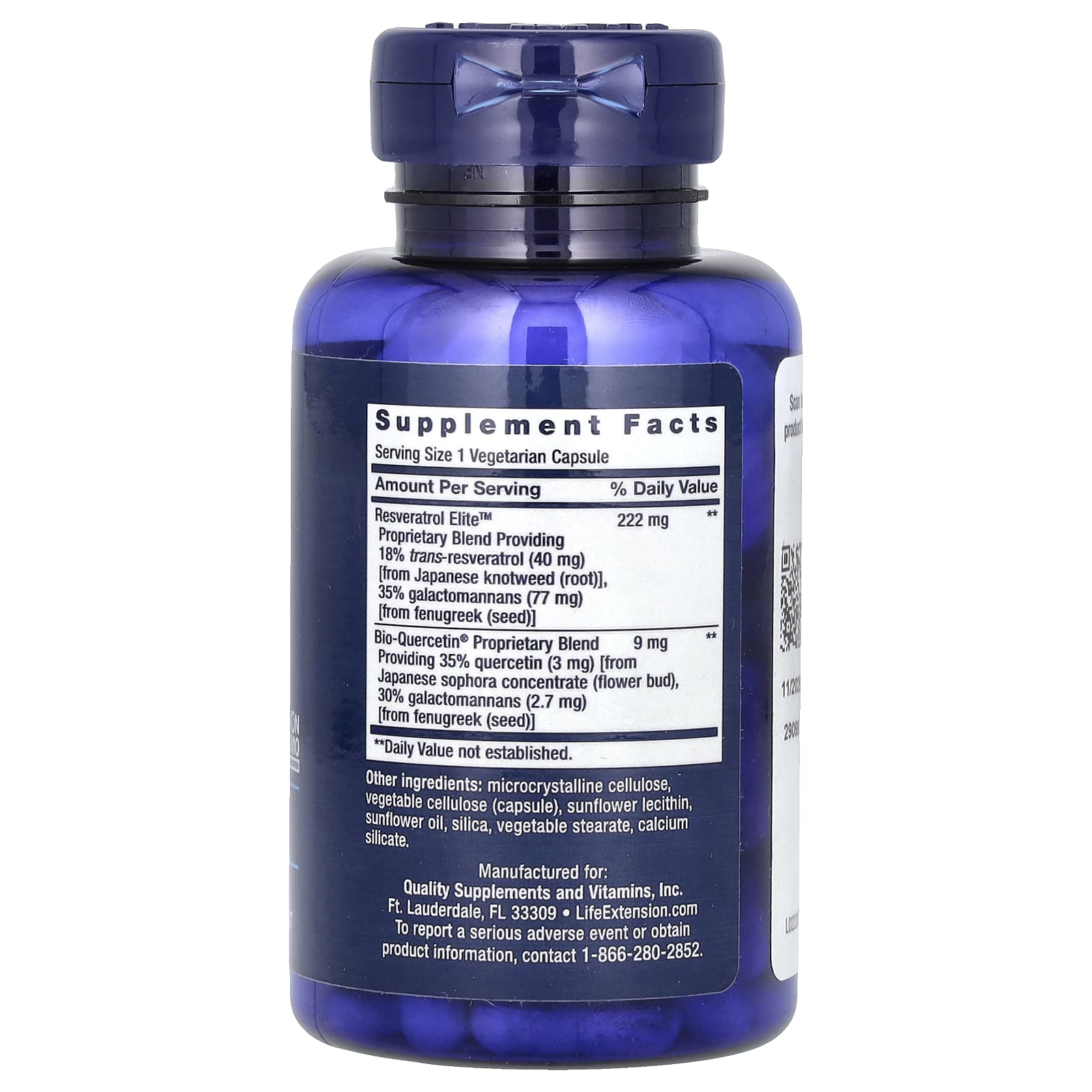 Optimized Resveratrol Elite ingredienser lista