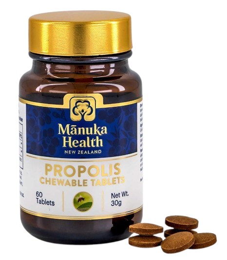Manuka Honey Drops framsida med honung, propolis och C-vitamin