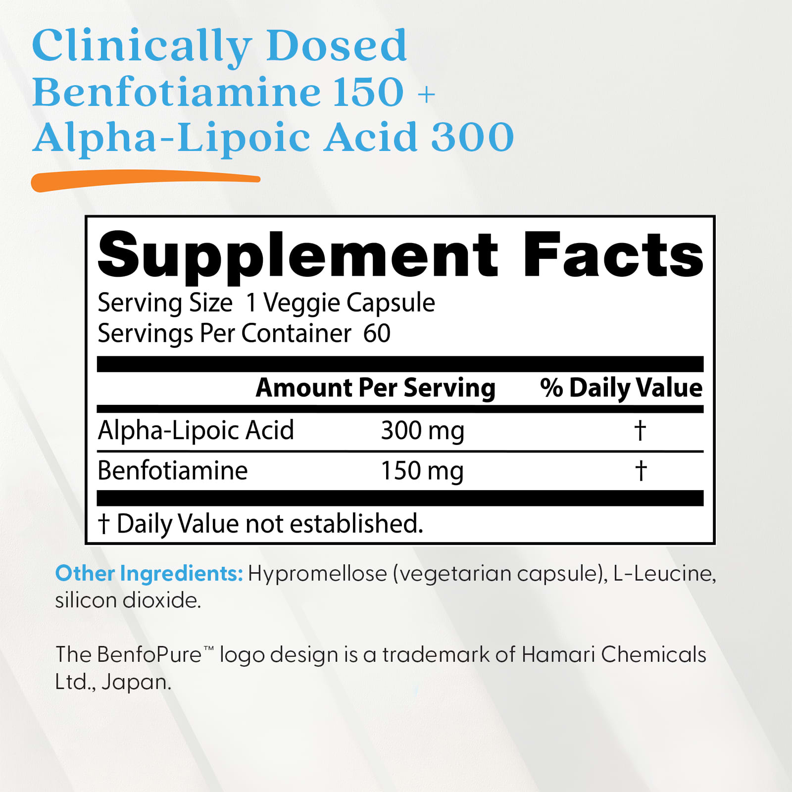 Doctor's Best - Benfotiamine 150 + Alpha-Lipoic Acid 300 - 60 Vcaps