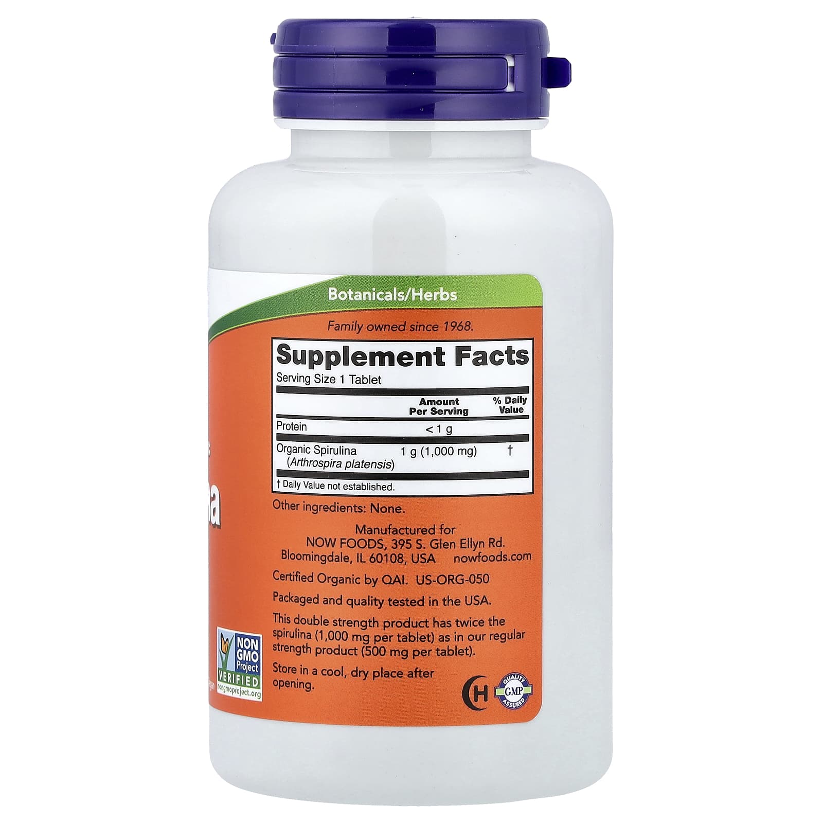 NOW Foods - Spirulina, 500 mg - 500 tabletter