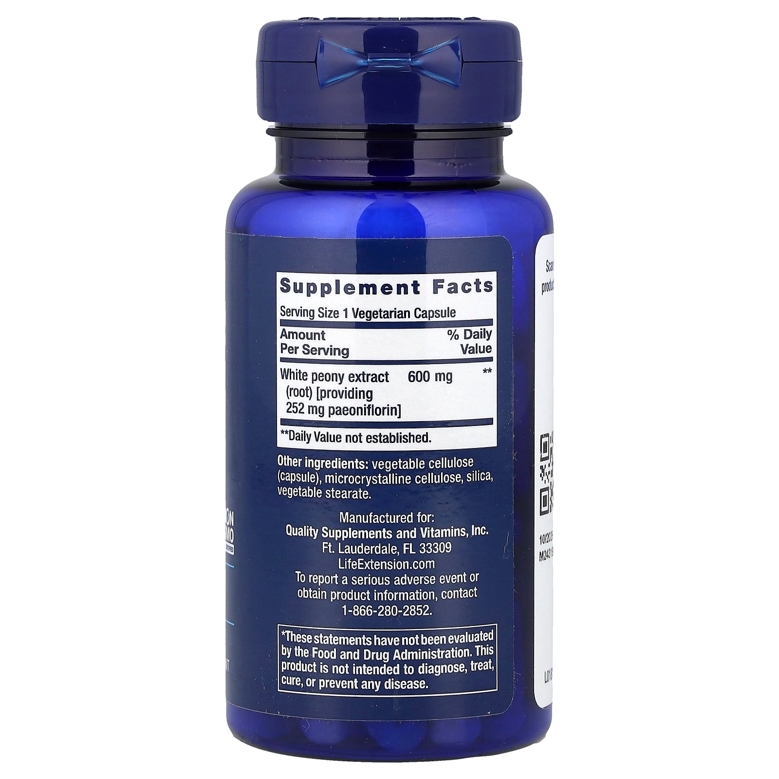 Peony Immune ingredienser och etikett