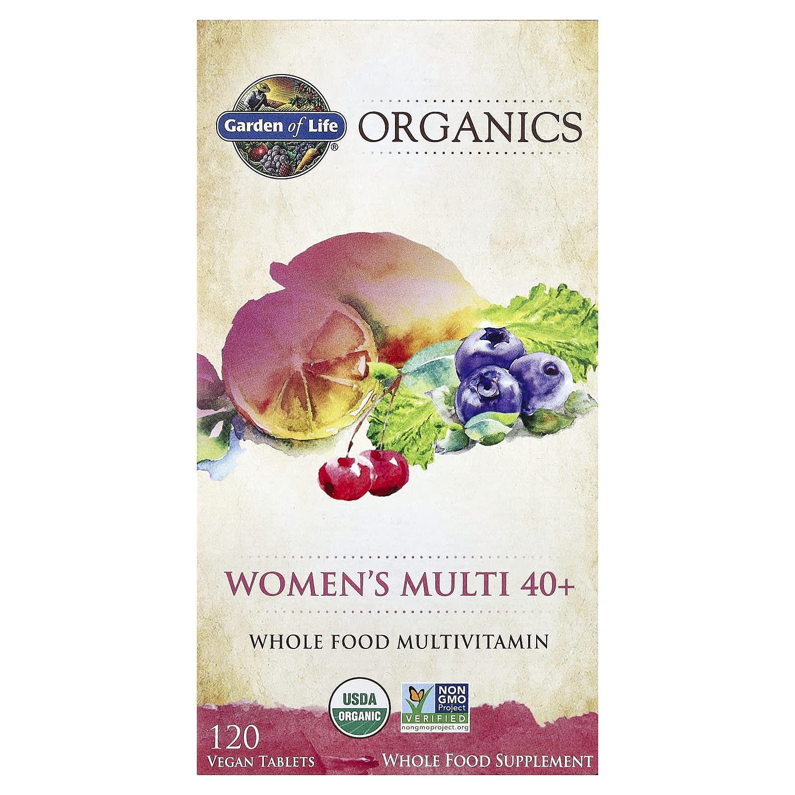 Mykind Women's Multi 40+ baksida näringsfakta