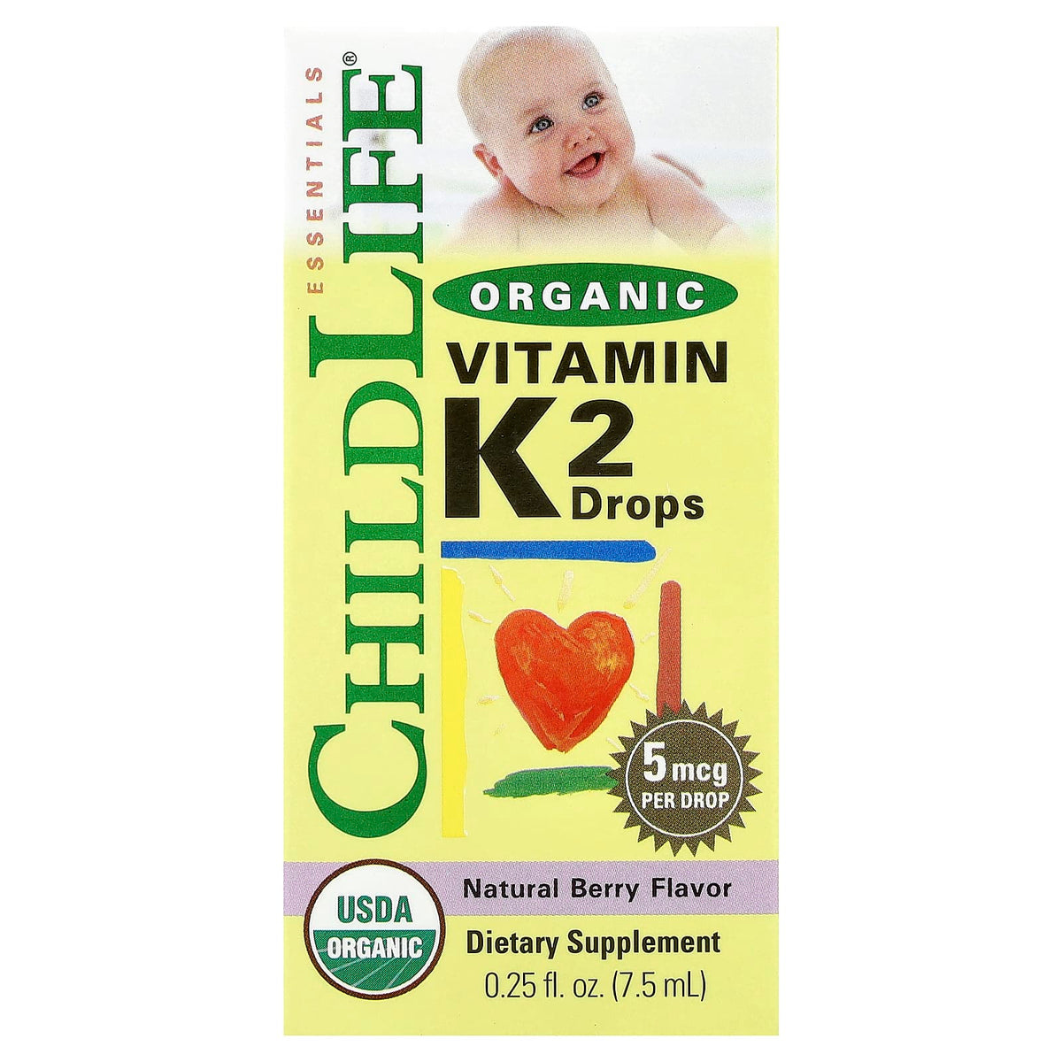 Vitamin K2 Drops baksida med näringsinformation