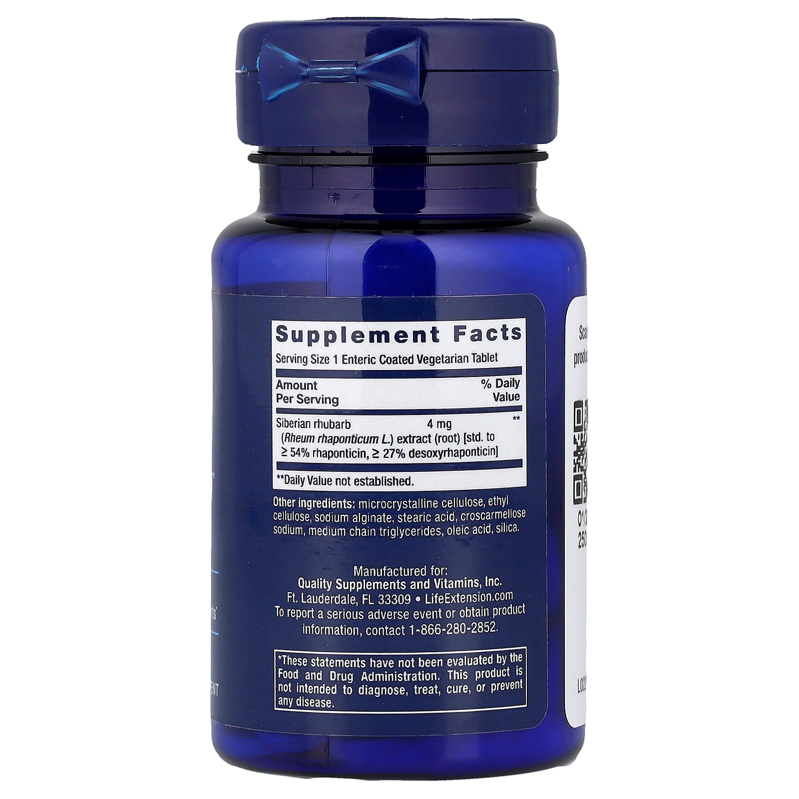 Life Extension Menopause 731 ingredienser etikett
