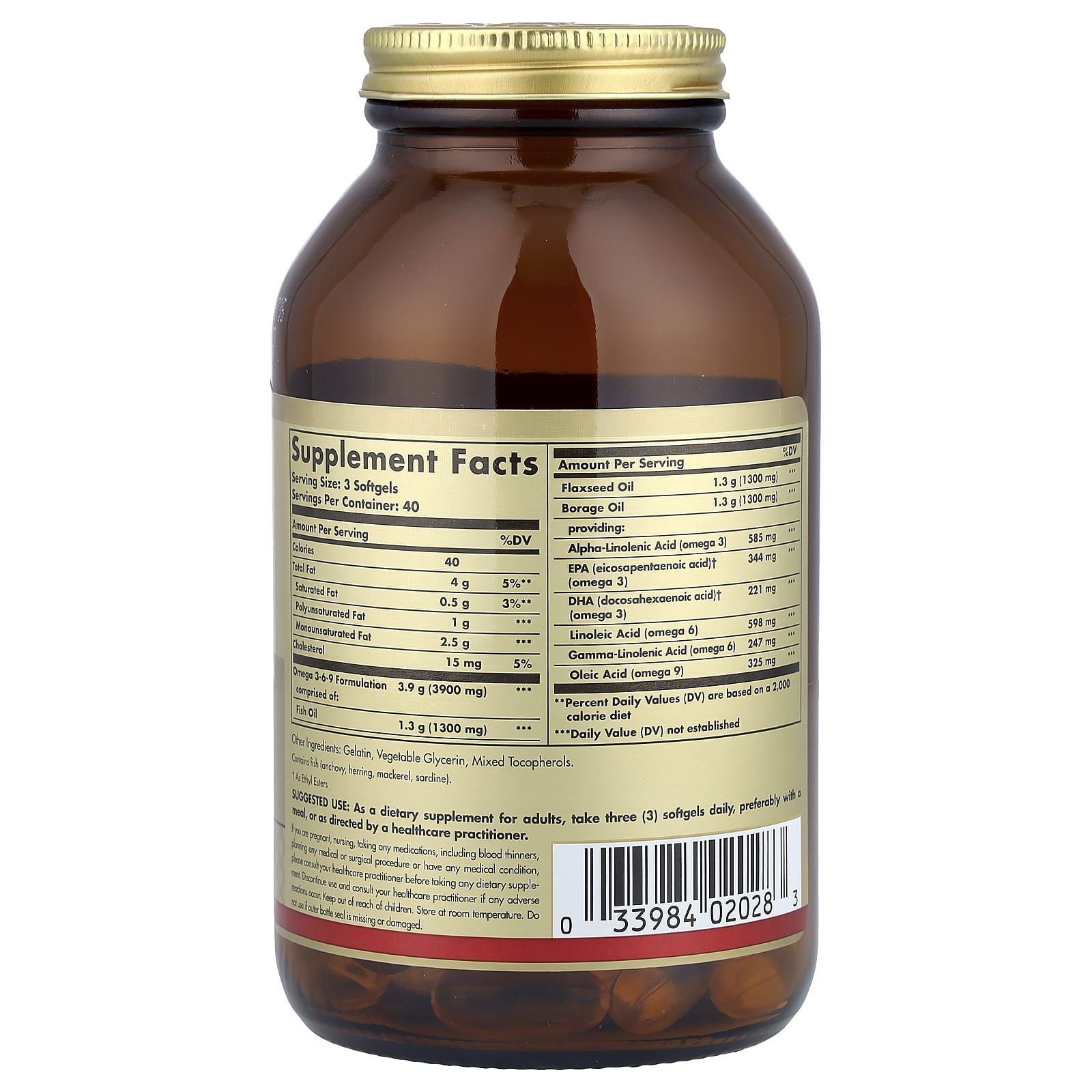 Solgar - Omega 3-6-9 - 300mg EPA & DHA - 60 Caps