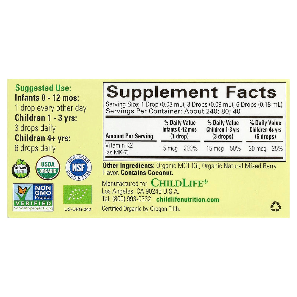 Vitamin K2 Drops ingredienser och användning