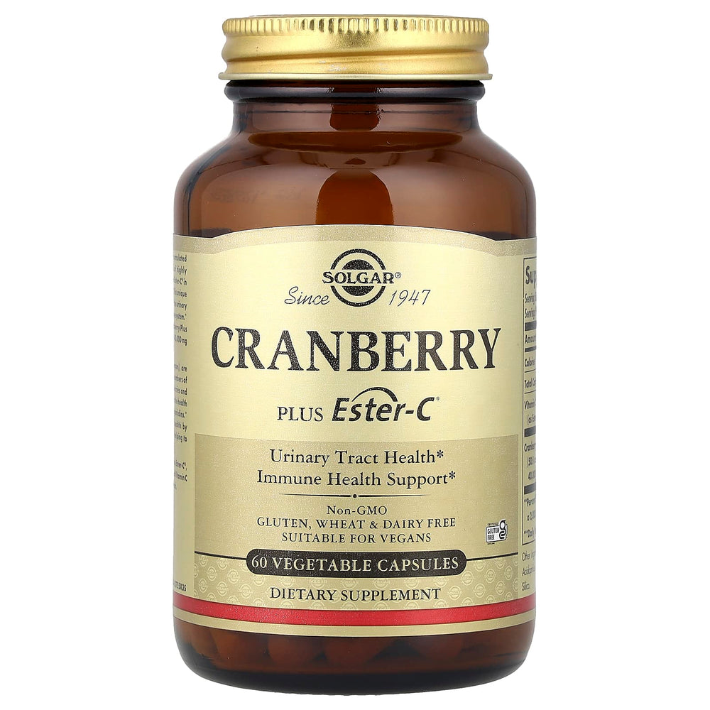 Solgar Cranberry Plus Ester-C baksida näringsfakta