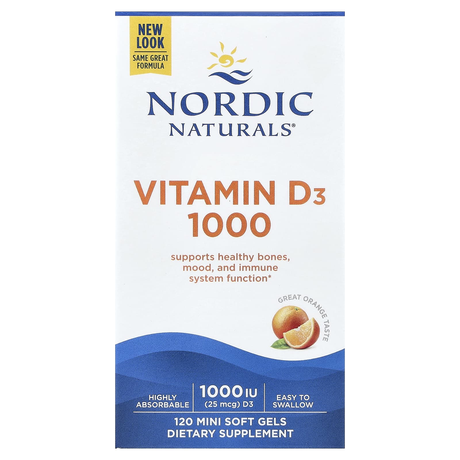 Nordic Naturals - Vitamin D3, 1000IU Orange - 120 Sgels