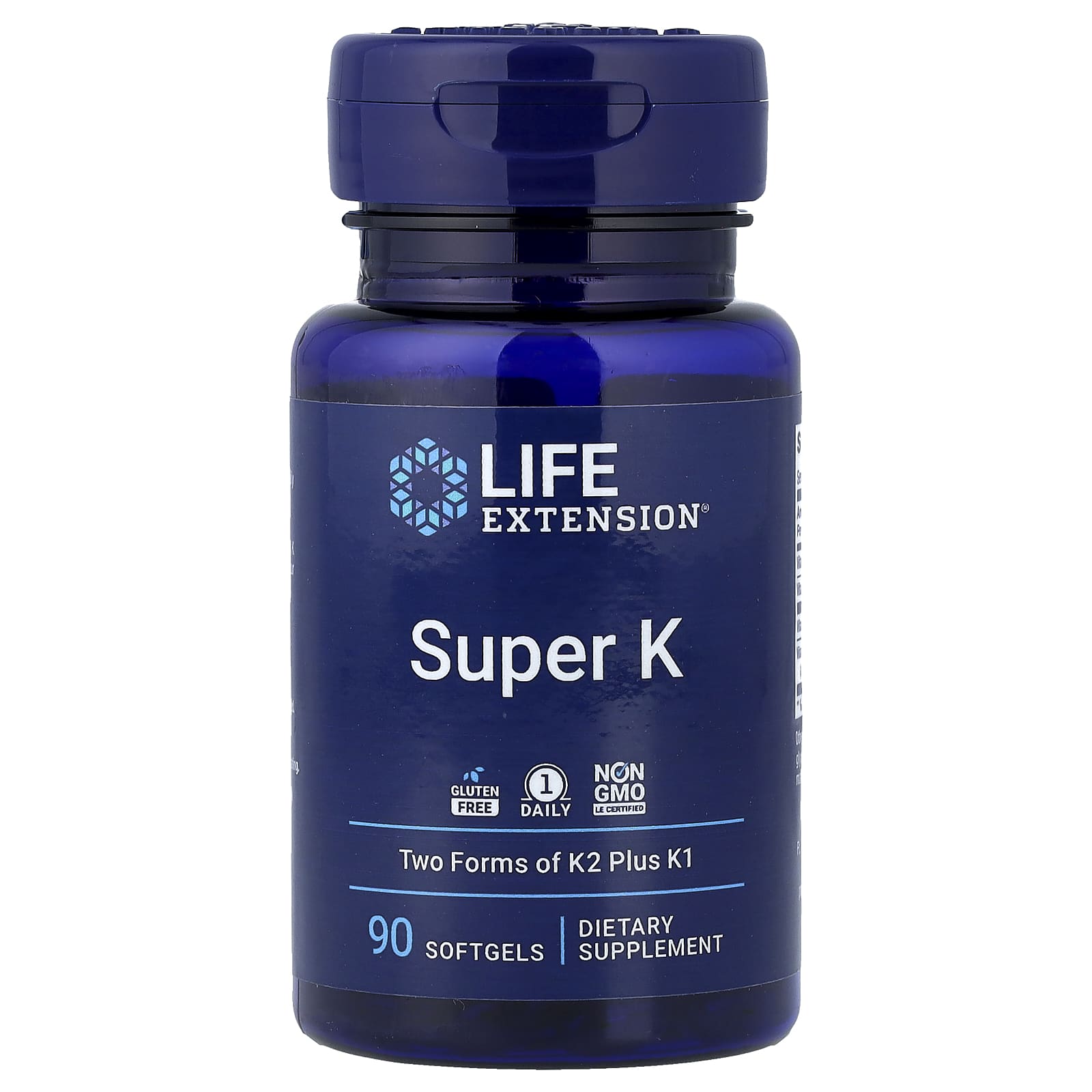 Life Extension Super K baksida näringsfakta
