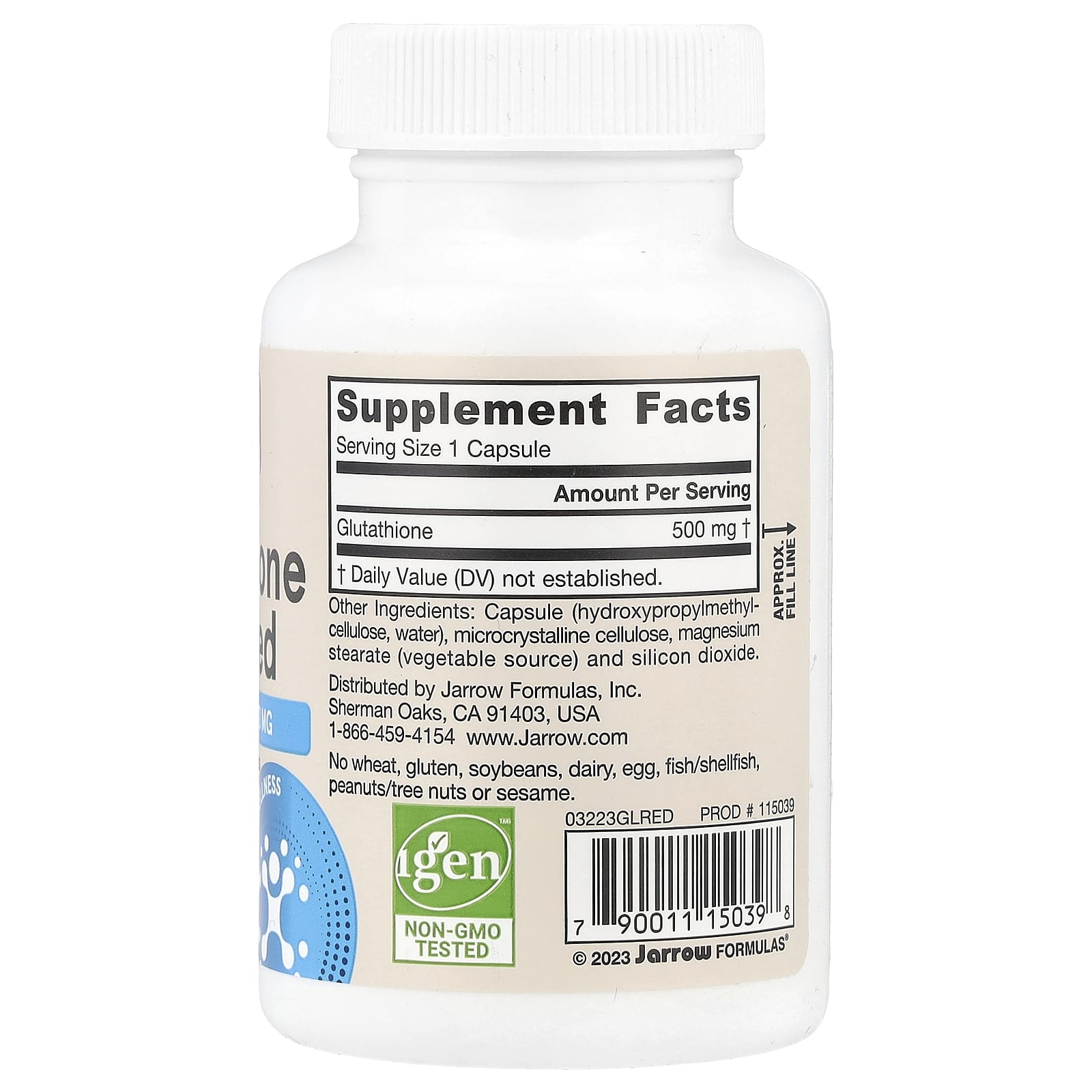 Reduced Glutathione näringsfakta-etikett