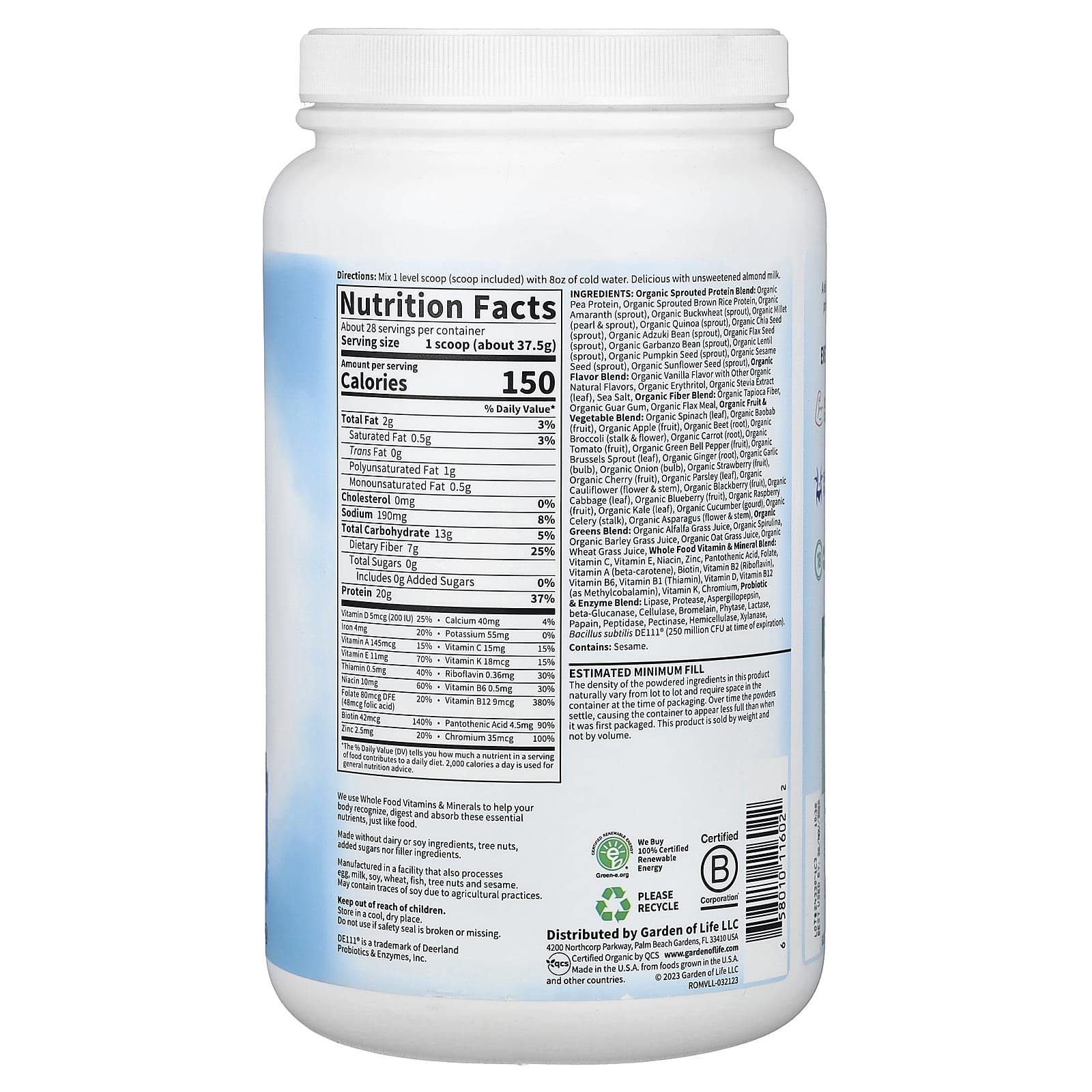 Garden Of Life - Vanilla - 969g