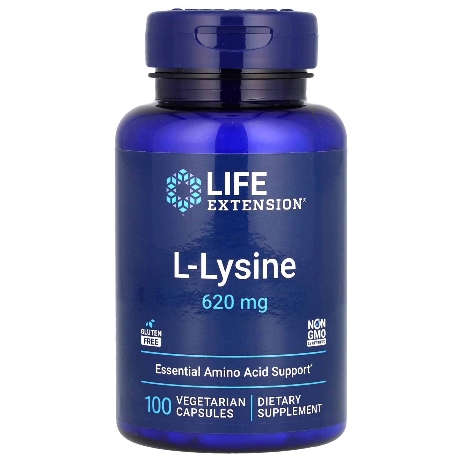 Life Extension L-Lysine baksida näringsfakta