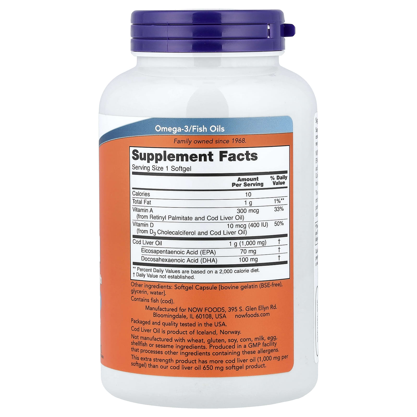Now Foods - Kalajauheöljy, 1000mg (180 Kapselia)