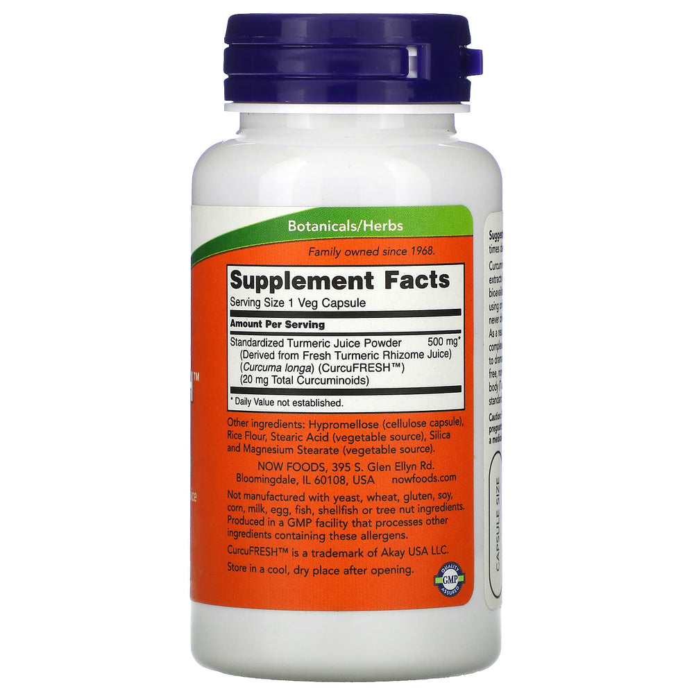 CurcuFresh Curcumin ingredienslista etikett