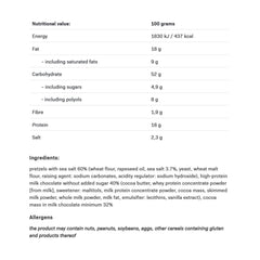 Protein Pretzels Mjölkchoklad & Salt baksida