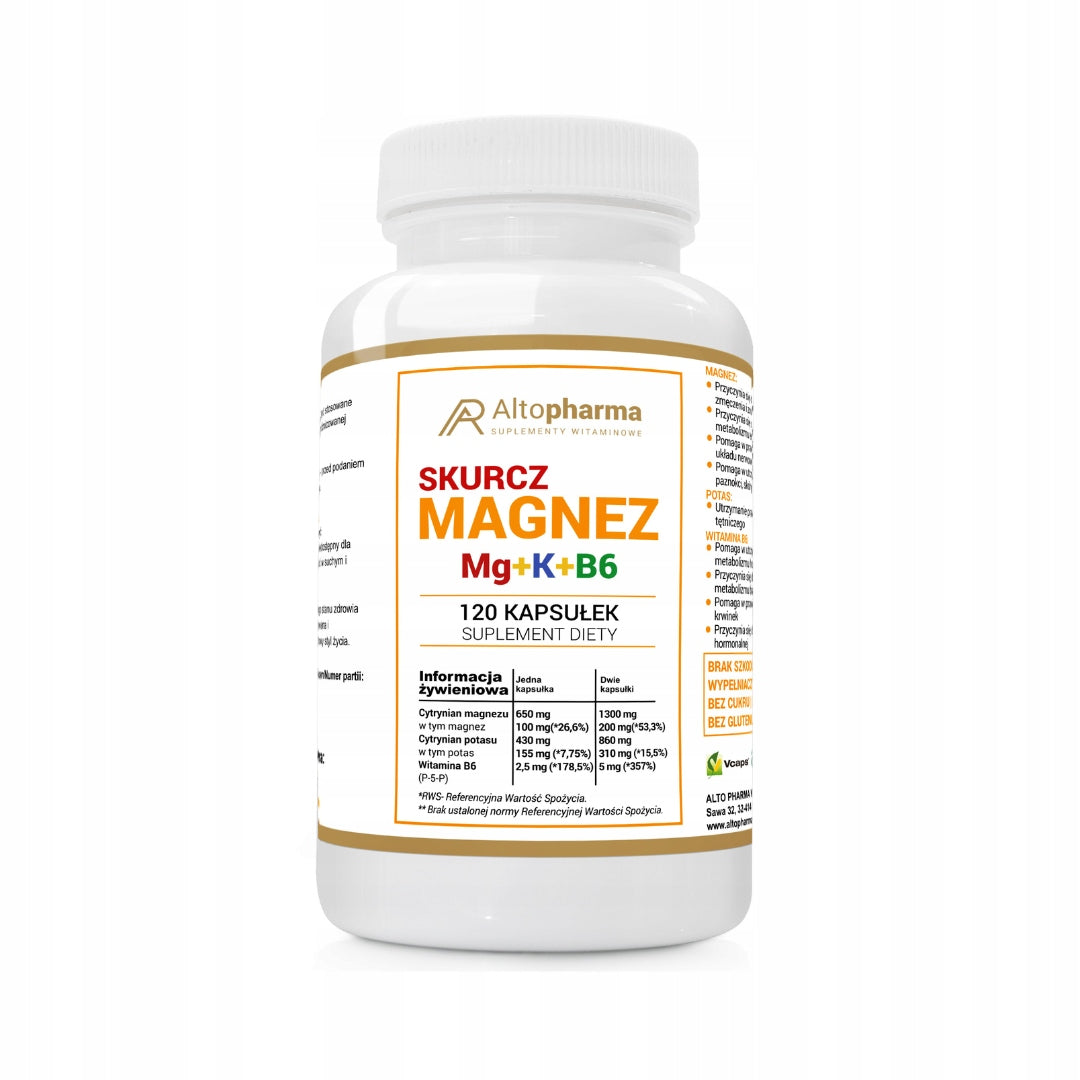 Altopharma - Magnesium Mg+K+Vitamin B6 Forte 120 kapsler