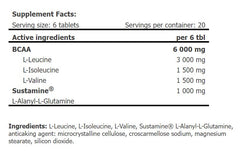 Amix Sustained Synchro BCAA baksida näringsfakta