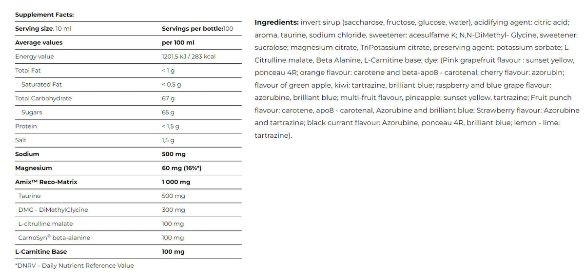 Amix Champion Ultimate Hypotonic Sports Fuel Concentrate framsida