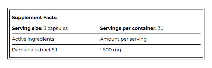 Amix - Provegan Damiana - 30 Dage - 90 Vege-Kapsler