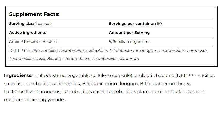 Amix - Probiotic Forte - 60 kapselia (LYHYT VOIMASSAOLOAIKA 2026-09-30)