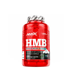 Amix HMB supplement bottle with 220 capsules for muscle growth and recovery.