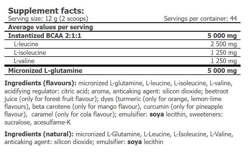 Amix - L-Glutamin + BCAA - 360 kapsler