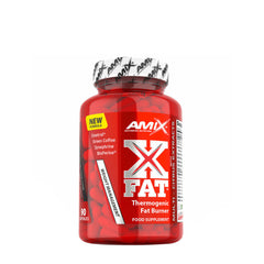 Amix XFat Thermogenic Fat Burner supplement bottle with 90 capsules for weight management and energy boost.