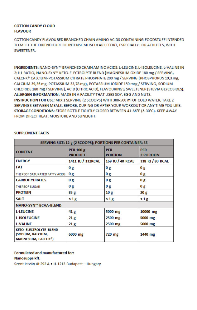 Nanosupps - BCAA nano