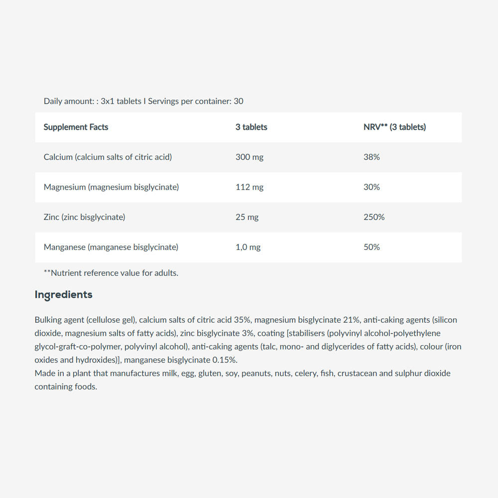 BioTechUSA Calcium Zinc Magnesium öppen förpackning