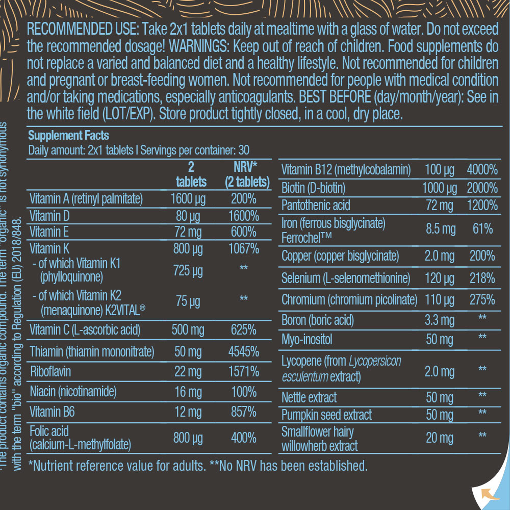 Biotechusa Multivitamin For Men baksida
