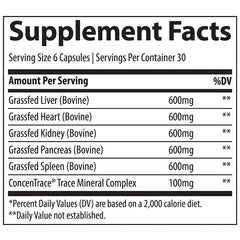 Trace Minerals - Tmancestral Beef Organs - 180 Caps