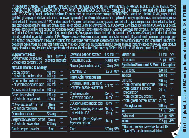 Biotechusa - Black Burn - Fat Burner - 90 Mega Caps