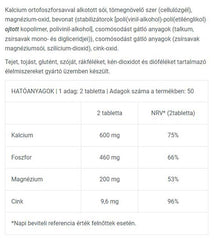 BioTechUSA Calcium Zinc Magnesium ingredienser etikett