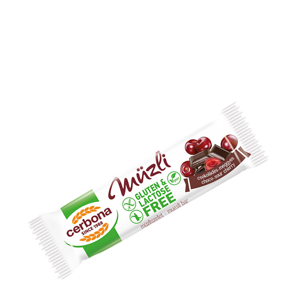 Cerbona - Gluten Free Chocolate-Sour Cherry Muesli Bar - 35 g