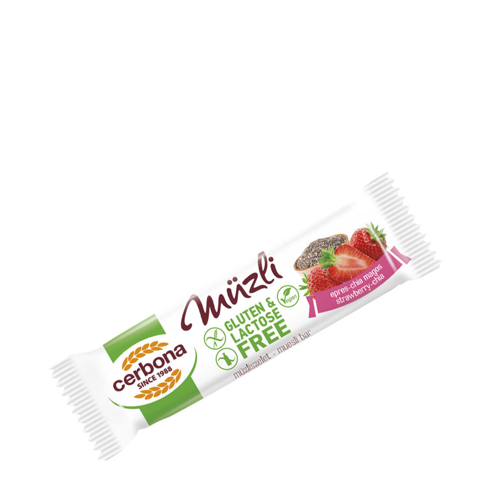 Cerbona - Gluten Free Strawberry-Chia Seed Muesli Bar - 35 g