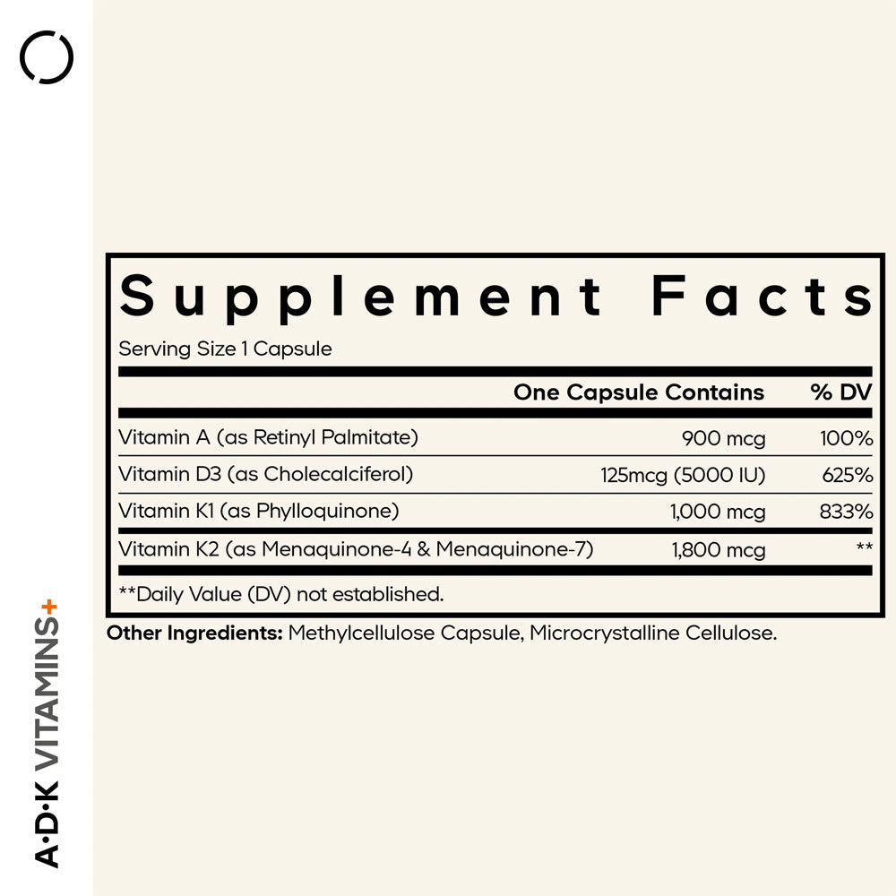 Codeage - A D K Vitamins+ - 180 Vcaps - 180 Vegetable Caps