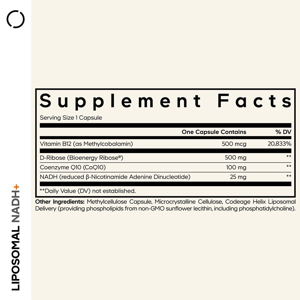 Codeage - Liposomal Nadh+ - 60 Vcaps - 60 Vegetable Caps